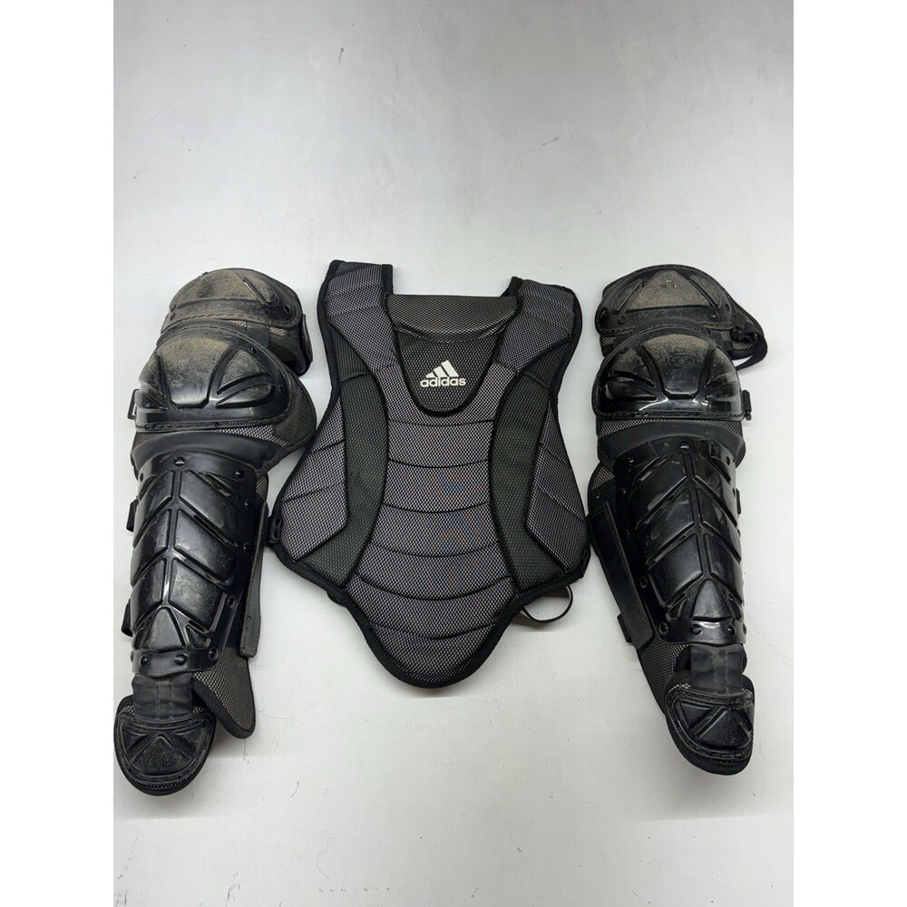 Adidas Youth Black Baseball/Softball Catcher's Chest Protector + Shin Guards